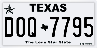 TX license plate DOQ7795