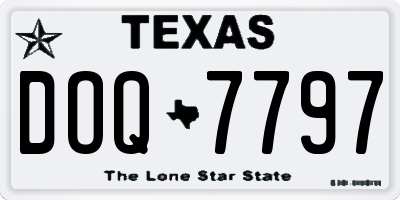 TX license plate DOQ7797
