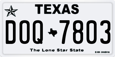 TX license plate DOQ7803