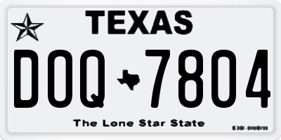TX license plate DOQ7804