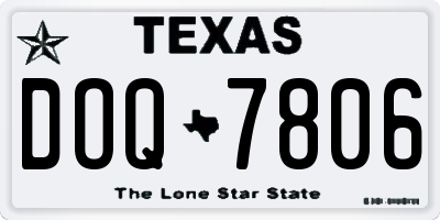 TX license plate DOQ7806