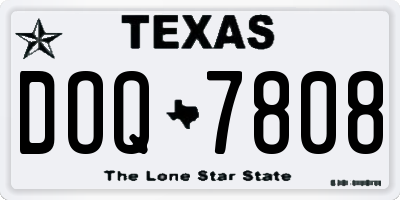 TX license plate DOQ7808