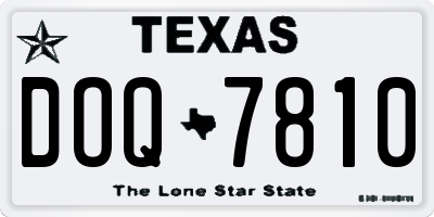 TX license plate DOQ7810