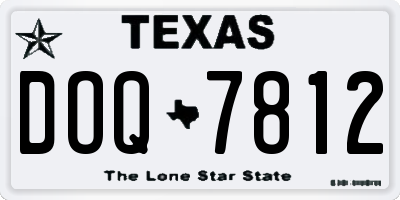 TX license plate DOQ7812