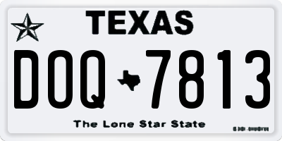 TX license plate DOQ7813