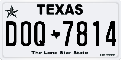 TX license plate DOQ7814