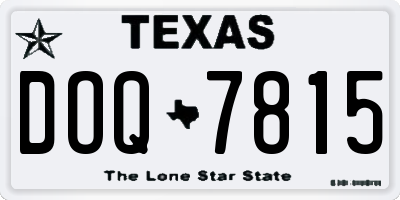 TX license plate DOQ7815