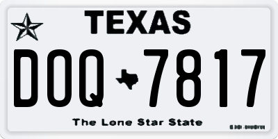 TX license plate DOQ7817