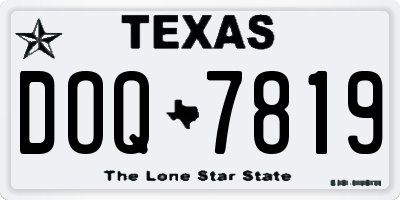 TX license plate DOQ7819