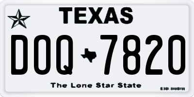 TX license plate DOQ7820