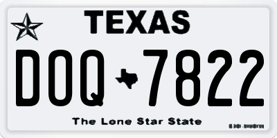 TX license plate DOQ7822