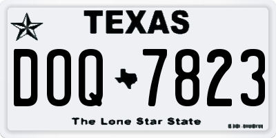 TX license plate DOQ7823