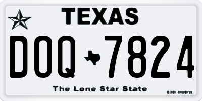 TX license plate DOQ7824