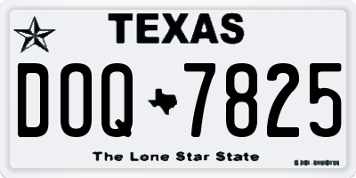 TX license plate DOQ7825