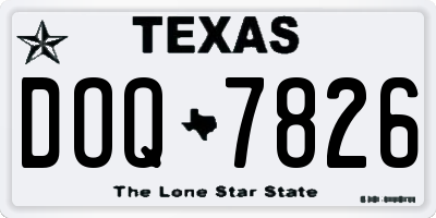 TX license plate DOQ7826