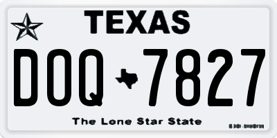 TX license plate DOQ7827