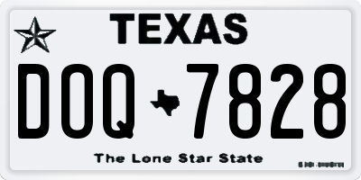TX license plate DOQ7828
