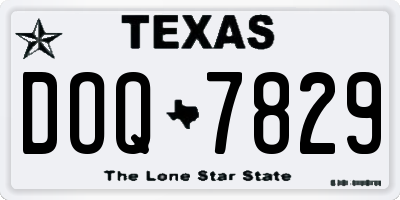 TX license plate DOQ7829