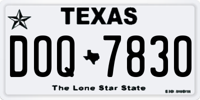 TX license plate DOQ7830