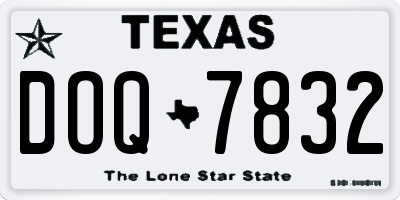 TX license plate DOQ7832