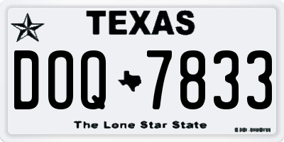 TX license plate DOQ7833
