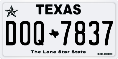 TX license plate DOQ7837