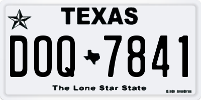 TX license plate DOQ7841