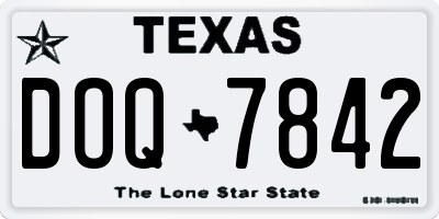 TX license plate DOQ7842