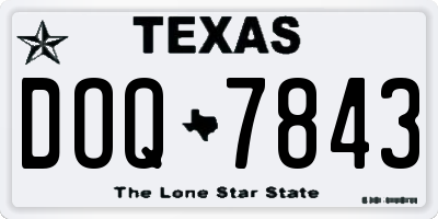 TX license plate DOQ7843
