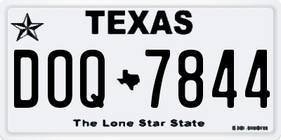 TX license plate DOQ7844
