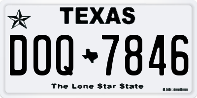 TX license plate DOQ7846