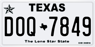 TX license plate DOQ7849