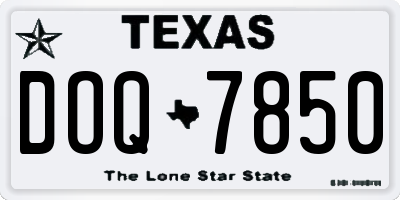 TX license plate DOQ7850