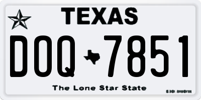 TX license plate DOQ7851