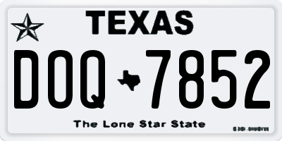 TX license plate DOQ7852