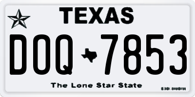 TX license plate DOQ7853