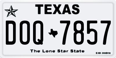 TX license plate DOQ7857