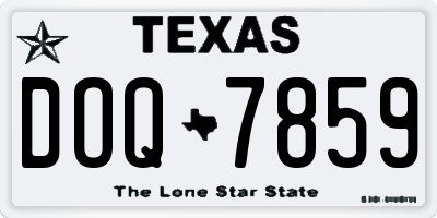 TX license plate DOQ7859