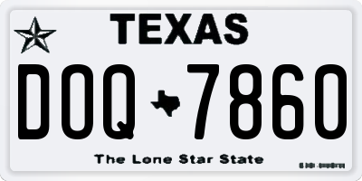 TX license plate DOQ7860