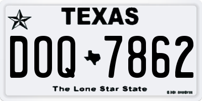 TX license plate DOQ7862