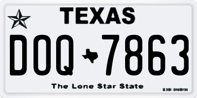 TX license plate DOQ7863