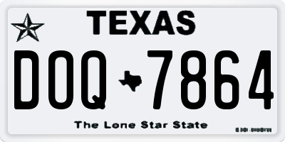 TX license plate DOQ7864