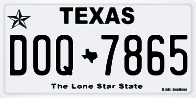 TX license plate DOQ7865