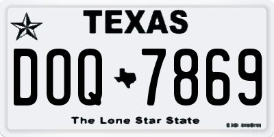TX license plate DOQ7869