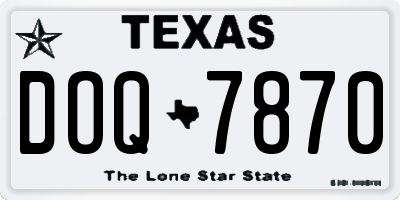TX license plate DOQ7870