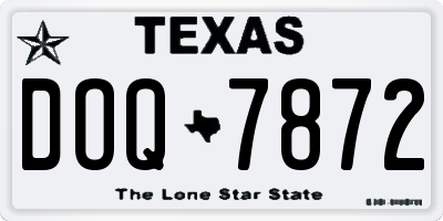 TX license plate DOQ7872