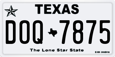 TX license plate DOQ7875