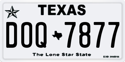 TX license plate DOQ7877