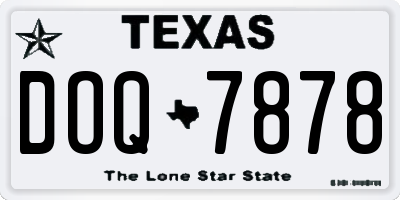 TX license plate DOQ7878