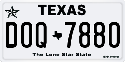 TX license plate DOQ7880